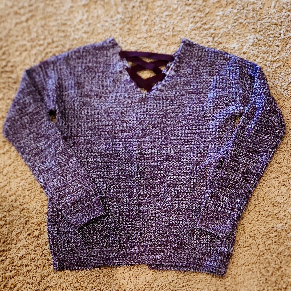 So cute dark purpleish and white sweater by SO size small
